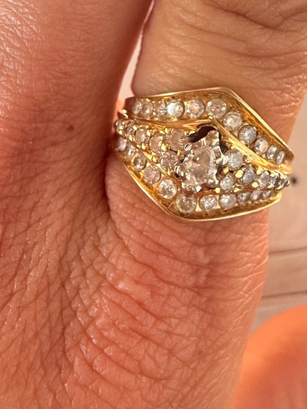 Rare VINTAGE 14K Gold Natural Diamond 1.15 ctw (approx) Sz8 - Picture 9 of 17